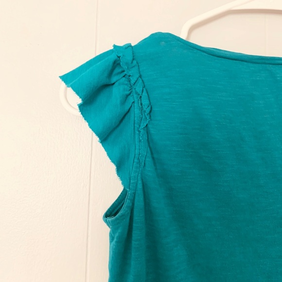 LOFT | petite blue/green blouse - Picture 3 of 4